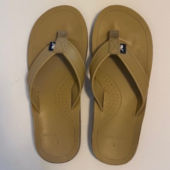 Mens Vineyard Vines Contoured Leather Flip Flops--Size 9 - Picture 1 of 4